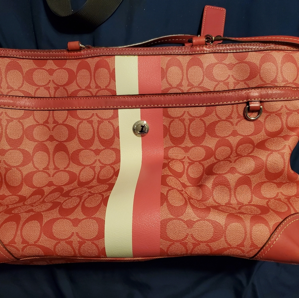 Pink coach Diaper bag